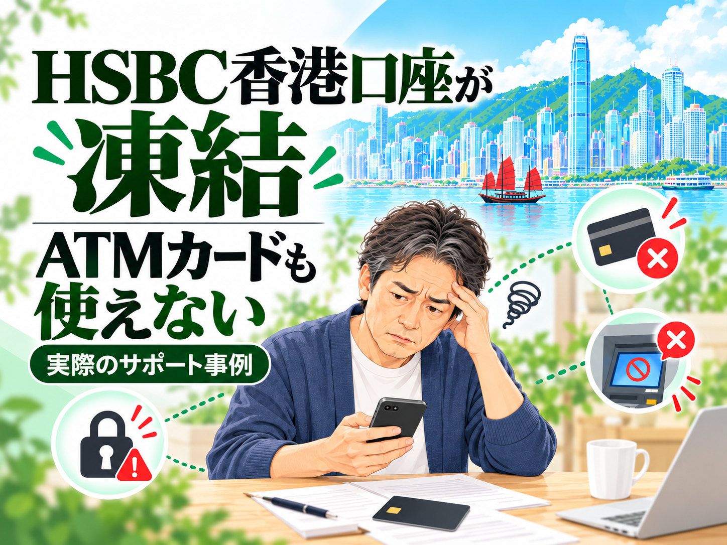 HSBC香港口座が凍結しATMカードも使えない状態から日本で復旧を進めた実例