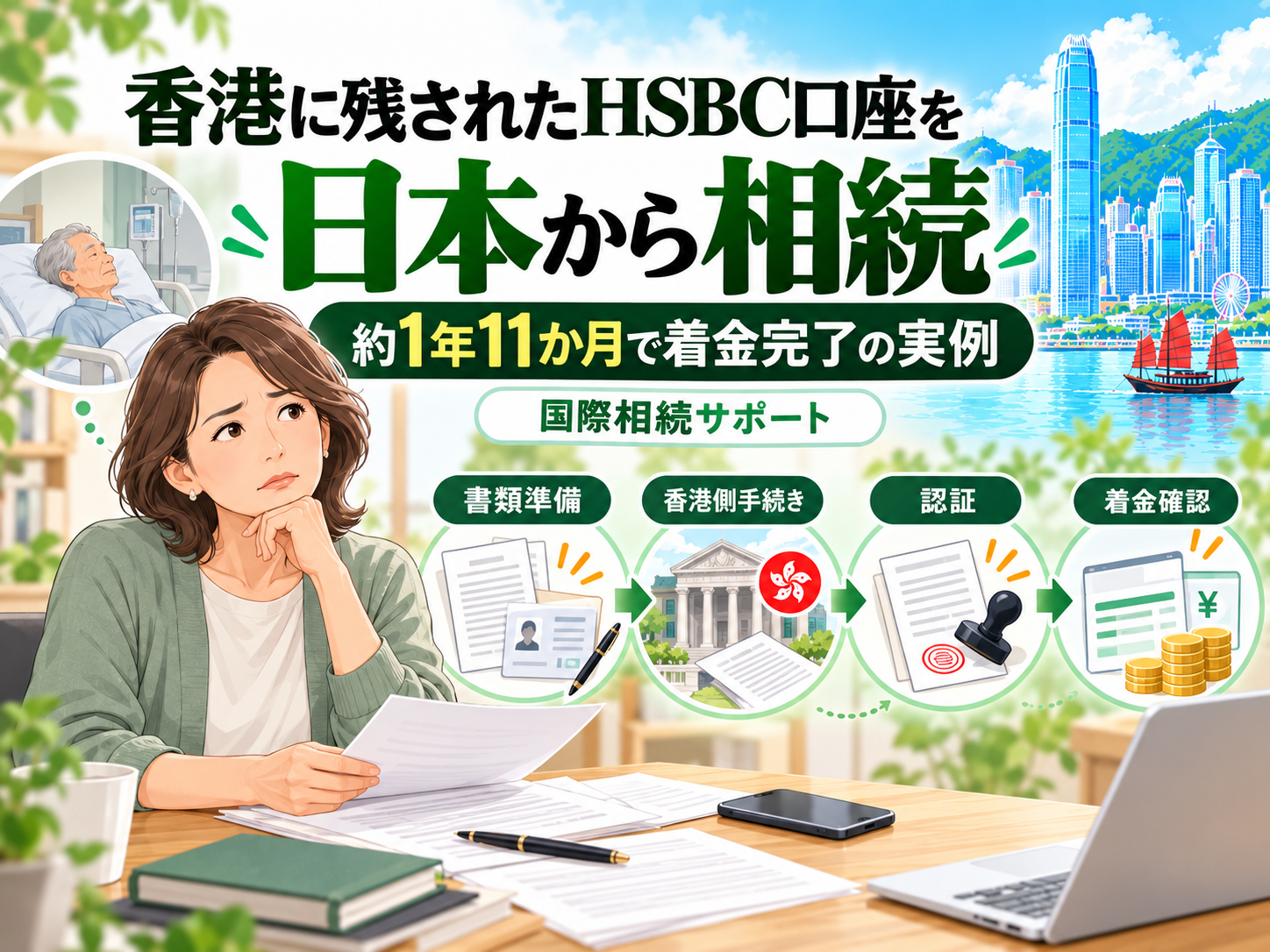 香港に残されたHSBC口座を日本から相続し約1年11か月で着金まで完了した実例